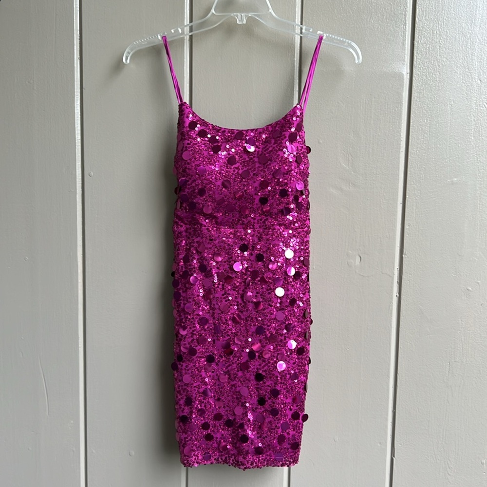 Crystal Sky Magenta Sequin Dress_NWT_Size L